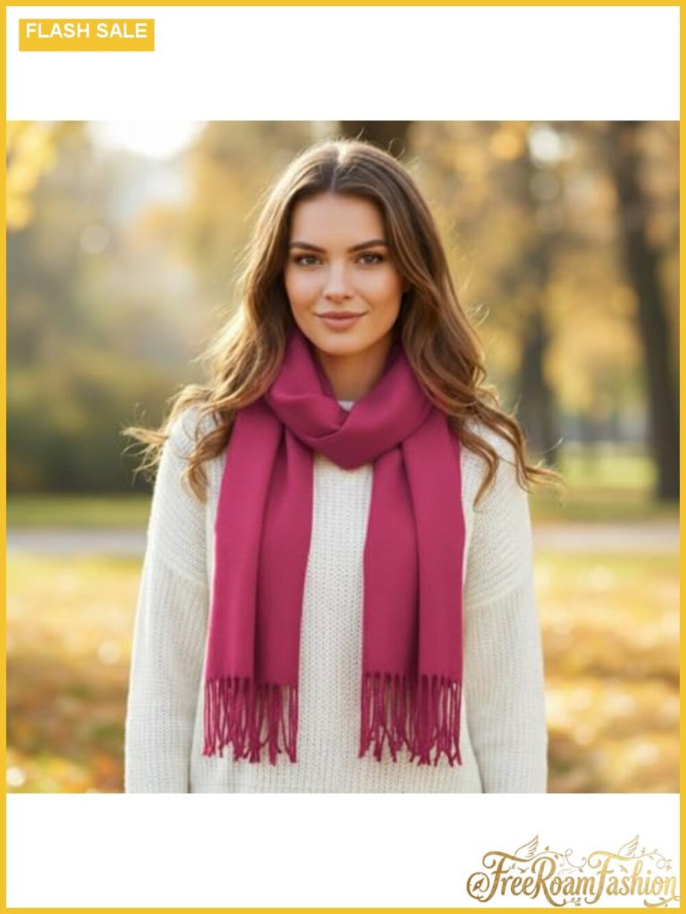 Women's Long Scarf Wrap with Fringe Solid Casual Travel Accessory